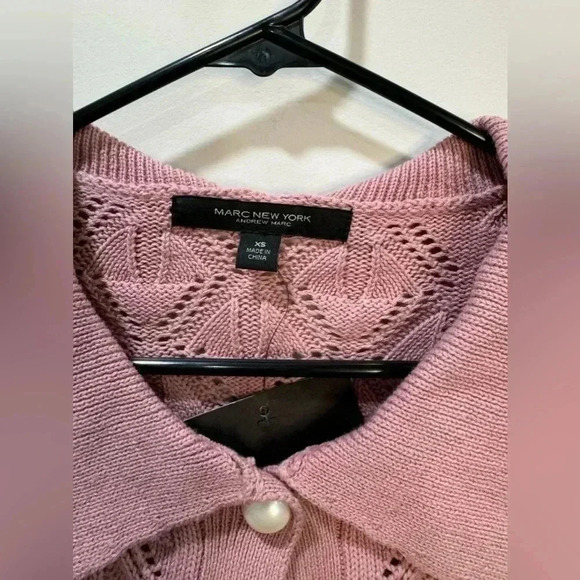Marc New York Pink Cardigan Sweater Pearl Buttons XS & M - Picture 4 of 13